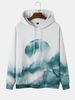 Hoodies occasionnels de cordon dimpression de paysage de montagne des hommes avec la poche de poche