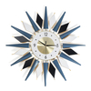 Horloge murale 3D de luxe en métal diamants fleur art silencieux bureau maison salon tenture murale horloge décoration f
