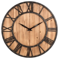 Horloge murale en bois silencieuse ronde créative horloge décorative pour les décorations de salon
