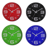 Horloge murale en plastique de conception moderne de 12 pouces décor à la maison salon chambre horloges en braille tridi