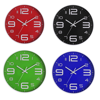 Horloge murale en plastique de conception moderne de 12 pouces décor à la maison salon chambre horloges en braille tridi