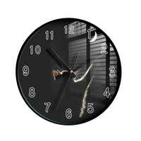 Horloge murale moderne motif dimpression de chat horloge analogique à Quartz intérieur horloge suspendue pour la dé