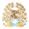 Horloge murale paon 3D grande précision muet métal Art créatif décor maison