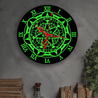 Horloge murale Simple Nnocturnal Glow Creative Nordic Woodiness Horloge Murale Nouveauté Chambre Décor À La Maison Horlo