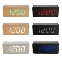 Horloge numérique en bois multifonctionnelle deux modes temps daffichage par défaut intégré Batterie interrupteur d