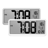 Horloges numériques de bureau de table de mur de réveil de musique de LED avec le grand écran LCD pour le bureau à domic