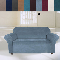 Housse de canapé en velours élastique 3 places Housse de canapé de couleur pure universelle Housse de protection de sièg