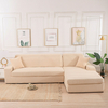 Housse de canapé élastique extensible beige solide antidérapant Soft housse de canapé lavable protecteur de meubles pour