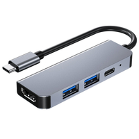 Hub USB 3.0 4 en 1 Type-C Station daccueil Adaptateur USB avec USB 2.0 USB 3.0 PD 3.0 Alimentation HDMI pour PC Por