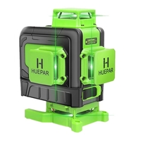 Huepar 904DG 16 lignes 4D Cross Line Laser Level Ligne de faisceau vert avec télécommande pour carrelage Multifonction