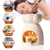 Huile de fleur blanche brûleur à thé lumière bougie cire fonte diffuseur dAromatherapy humidificateur réchauffeur