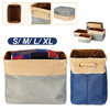 Huit types de panier de rangement en coton et lin bleu / gris sans couvercle pour jouets pour enfants
