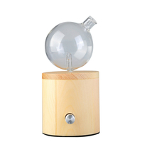 Humidificateur dair arôme huile essentielle verre à Grain de bois 7 couleurs LED veilleuse aromathérapie pour burea
