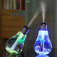 Humidificateur Portable LED en forme dampoule 7 couleurs LED Humidificateur dair pour veilleuse USB de chargem