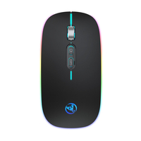 HXSJ M103FGS Souris Multi-Mode 2.4GHz Sans Fil Bluetooth5.1 Réglable 800-1600DPI Bouton Silencieux Arc-en-ciel LED Respi