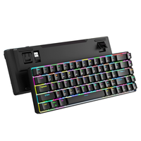 HXSJ V800 Tri-mode Wireless Mechanical Keyboard 68 Keys Hot-swappable RGB Backlight 2000mAh Rechargeable Type-C Gamer Ke