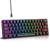HXSJ V900 RGB Wired Mechanical Gaming Keyboard 61-Keys Hot-Swappable Red Switch Type-C Wired Gamer Keyboards for PC Lapt