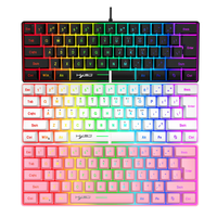 HXSJ X100+V700 61 Keys Wired Keyboard Mouse Set RGB Backlit Gaming 3600DPI 6 Buttons Programmable Ergonomic Keyboard and