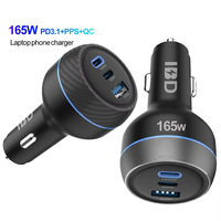 IBD IBD356-1U2C 165W/160W/130W Fast Charging USB Type C Car Charger for Laptop Mobile Phone