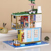 iiecreate K-038 Maison de poupée DIY Mer Poste Post Station Miniature Fournir Avec Couverture Musique Mouvement Cadeau D