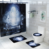 Imperméable à leau papillon impression salle de bain rideau de douche antidérapant tapis de couverture de toilette