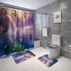 Imperméable à leau salle de bain rideau de douche piédestal tapis couvercle couverture de toilette tapis de bain en