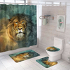 Imperméable Lion Galaxy motif étoile rideau de douche anti-dérapant salle de bain piédestal tapis couvercle toilette cou
