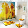 Imperméable Rideau De Douche Salle De Bains Couvercle Des Toilettes Housse De Siège Tapis De Bain Tournesol Sentiment D&