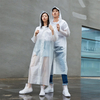 Imperméable transparent givré avec chapeau détachable Coupe décontractée pour hommes et femmes de