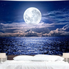 Impression 3D mer lune nuit tapisserie tenture murale décoration de la maison pour salon chambre bureau mur tissu fourni