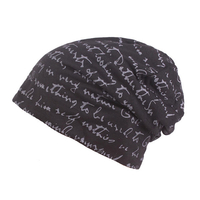 Impression de lettres pour hommes Bonnet en coton Bonnet décontracté Doux Automne Hiver Chapeau en tricot chaud