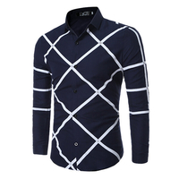 Impression Géométrique Hommes Chemises Casual Lapin Manches Longues