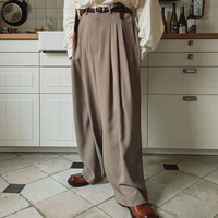 INCERUN High Fashion Sense Men Casual Pants Fold Design Solid Color Business Trousers for Men Large Size S-5XL