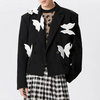 INCERUN Men Blazer Stylish Butterflies Design Long Sleeve Suit Jacket for Fashion-Forward Party Male Top Clothing