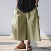 INCERUN Men Casual Wide Leg Pants Lightweight Solid Color Loose Fit Straight Wide-leg Trousers for Men,  Plus Size S-5XL