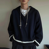 INCERUN Men Daily Hooded Sweatshirt Casual Loose Fit Deep Color Hoodies Plus Size Men