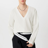 INCERUN Men Fashion V-neck Long Sleeve T-shirt Comfy Loose Fit Solid Color Tshirt Top for Men Plus Size,  Spring Fall