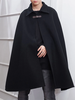 INCERUN Men Lapel Sleeveless Shawl Cape Black Mens Coat Cape Belt Buckle Middle Long Coat Jacket