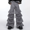 INCERUN Men Layered Pockets Design Casual Pants Fashion Wide Leg Trouser Male Bottom Streetwear Plus Size