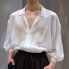 INCERUN Men Shirts Fashion-forward Males See through Long Sleeve Shirts Trendy Japanese and Korean Daily Lapel Top Male