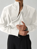 INCERUN Men Shirts Fashion Solid Color Lapel Shirt Top Daily Long Sleeve Shirt Mens Clothing with Pocket Casual Men