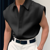 INCERUN Men Shirts Solid Color Sleeveless Shirt Casual Daily Lapel Streetwear Shirt Mens Clothing Summer Male Shirts