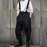 INCERUN Men Solid Color Casual Overalls with Pockets,  Loose Fit Workwear Jumpsuit With Adjustable Straps