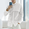 INCERUN Men Solid Color Long Sleeve Shirt with Right Tab Design Comfy Loose Fit Lapel Top for Men Plus Size Spring Fall