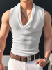 INCERUN Men Tank Knitted Transparent Top Sold Color Loose Neck Soft Tank Top Casual Daily Summer Vests Men Clothing S-5X
