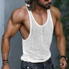 INCERUN Men Tank Tops Mesh Transparent O-neck Sleeveless Vests Streetwear Summer Breathable Fashion Men Clothing S-5XL