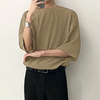 INCERUN Men Tshirts Male Loose Comfy Blouse Streetwear Casual Solid Color T-Shirts Leisure Half Sleeve Round Neck Tee To