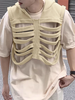 INCERUN Men Vests Skeleton Rib Deconstructed Design Hooded Sleeveless Streetwear Male Waistcoats Fashion Casual Vests Me