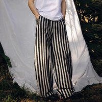 INCERUN Mens Casual Ethnic Striped Loose-Fit Pant Comfortable Wide Leg Long Trousers Plus Size for Men S-5XL