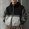 INCERUN Mens Faux Fur Panel Long-Sleeve Jacket Fashion Color Block Patchwork Coat for Fall Winter